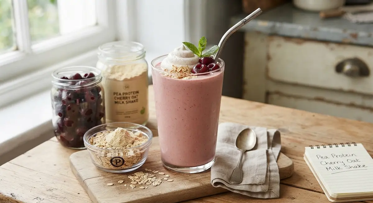 Pea Protein Cherry Oat Milk Shake